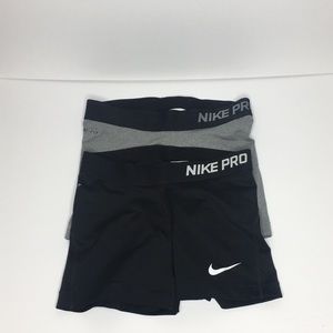 Nike Pro Dri-Fit Spandex Shorts Black & Gray Sz S
